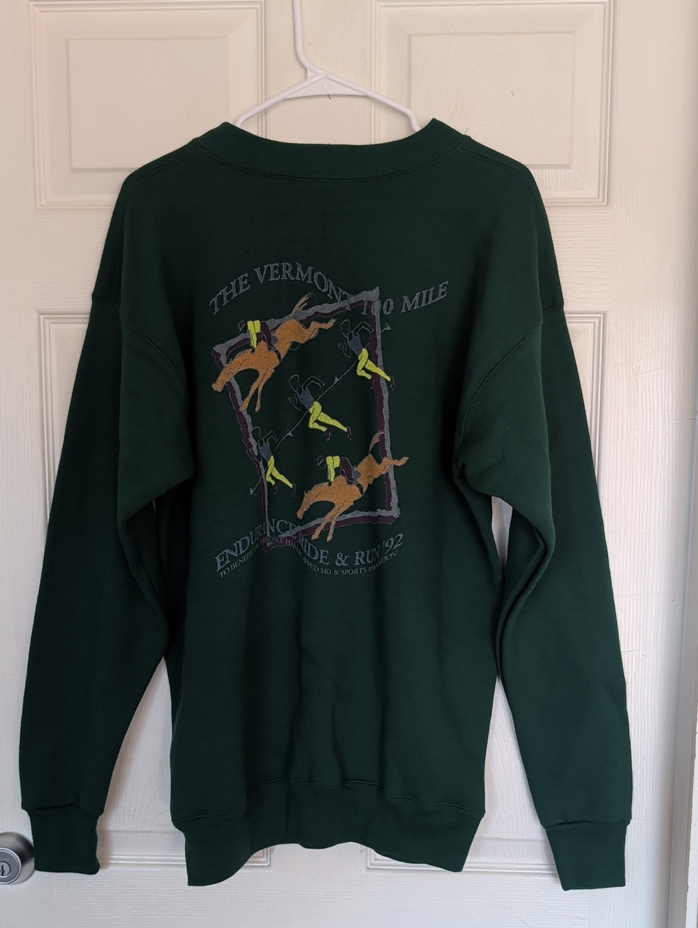 Vintage Lee Vermont 100 Mile Endurance Ride & Run Sweater Men Sz L